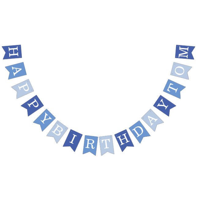 Bandeirinha Azul Feliz Aniversário 3 Carta Nome Homem Tom (Todos)