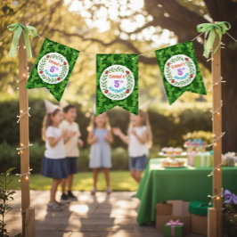 Bandeirinha Azul personalizado bonito - 5 Folybug e Folha - An