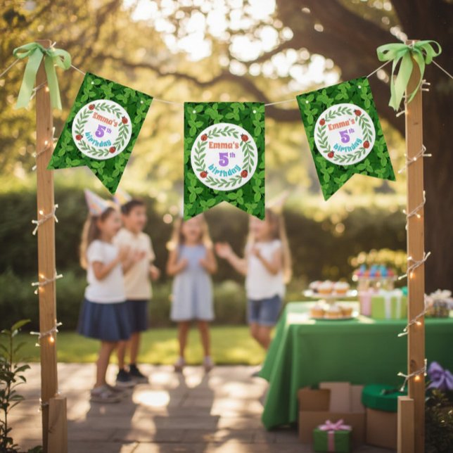 Bandeirinha Azul personalizado bonito - 5 Folybug e Folha - An (Criador carregado)