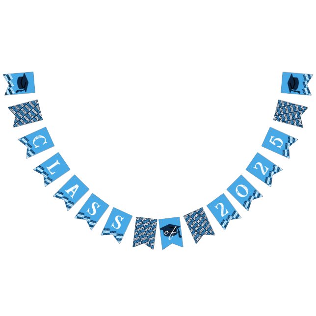 Bandeirinha Baby Blue Class of 2025 Graduation Hanging Banner (Todos)