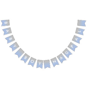 Bandeirinha Baby Boy Nagpal Ombre Blue e Silver Banner
