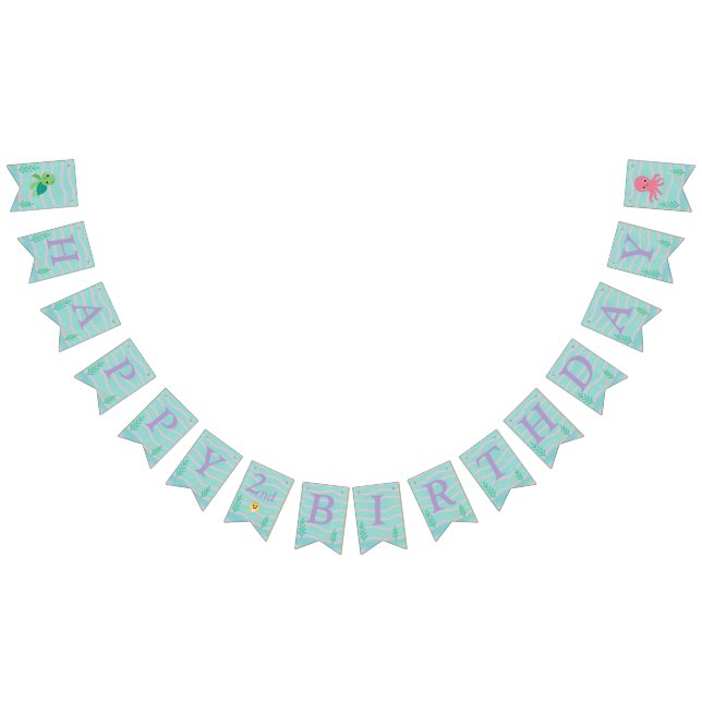 Bandeirinha Baby Shark Themed - Happy Birthday Banner  (Todos)