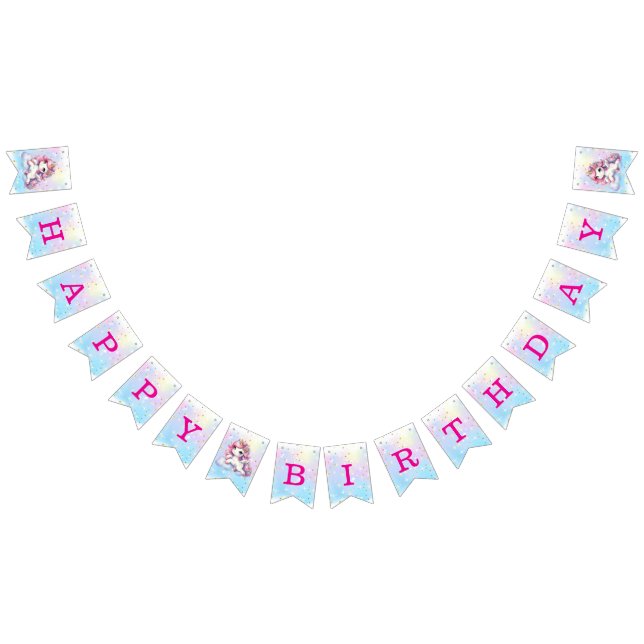 Bandeirinha Baby Unicorn Birthday Banners (Todos)