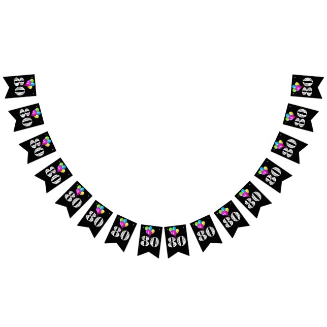 Bandeirinha Balões de 80 festa de aniversário (Todos)