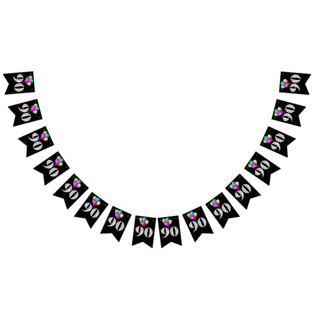 Bandeirinha Balões de 90 festa de aniversário (Todos)