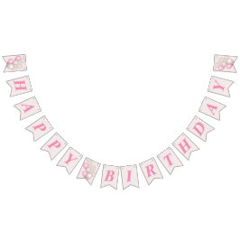 Bandeirinha Balões de Aniversário Rosa Bege Elegantes