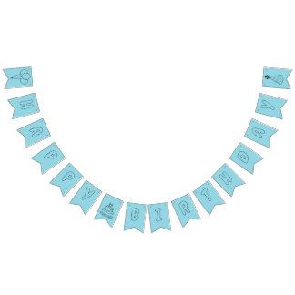 Bandeirinha Balões de Banner Feliz Aniversário Colorindo Banne