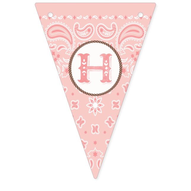 Bandeirinha Bandana Cowgirl Rosa Blush | Feliz Aniversário (Segunda Bandeira)