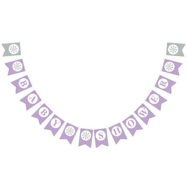 Bandeirinha Bandeirolas de Bebê Roxo para Chá de Bebê - Menina (Todos)