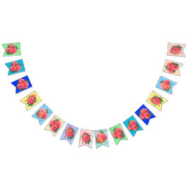 Bandeirinha Bandeirolas de Dia dos Namorados com Rosas