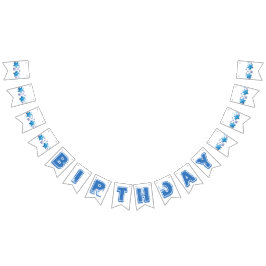 Bandeirinha Bandeja de Sinalizador de Aniversário Azul