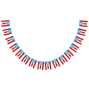 Bandeirinha Bandera de Puerto Rico Azul Celeste