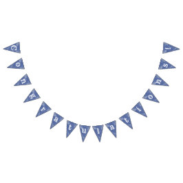 Bandeirinha Banderines efecto marmolado azul "Congratulations"