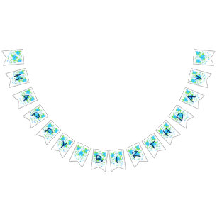 Bandeirinha Banner Azul Feliz de Aniversário