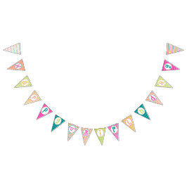 Bandeirinha Banner Colorido de Bunting de Aniversário