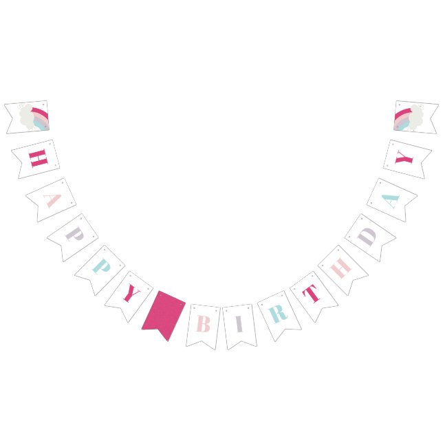 Bandeirinha Banner da parte do aniversário de criança Rainbow (Todos)