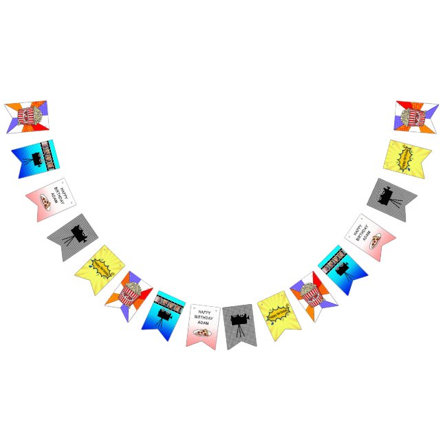 Bandeirinha Banner de Aniversário da Noite de Filme Retroativa (Todos)