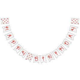 Bandeirinha Banner de Aniversário de 1 ano da Cereja