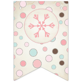 Bandeirinha Banner de aniversário de uma garota de inverno ros