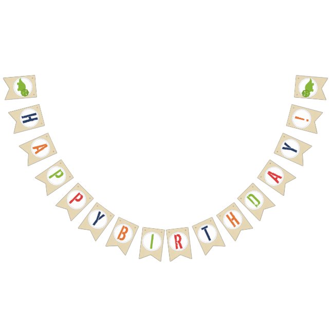 Bandeirinha Banner de aniversário do Dinossauro (Todos)