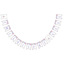 Bandeirinha Banner de Aniversário do Unicorn Personalizado