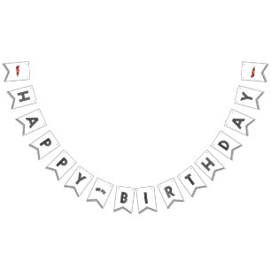 Bandeirinha Banner de aniversário feliz do Race Car