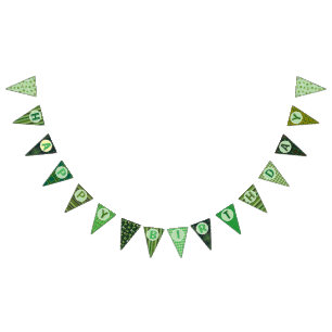 Bandeirinha Banner de aniversário feliz irlandês