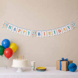 Bandeirinha Banner de Aniversário Feliz Transporte Fofo