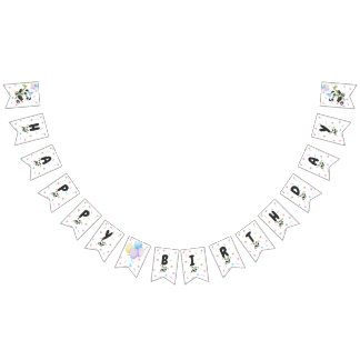 Bandeirinha Banner de aniversário Pastel Panda com Bamboo, Bal