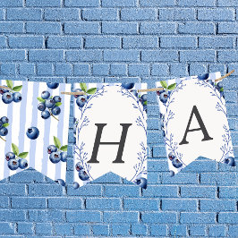 Bandeirinha Banner de bunda de aniversário feliz do Blueberry
