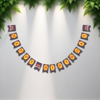 Bandeirinha Banner de bunda do circo de alto roxo retro