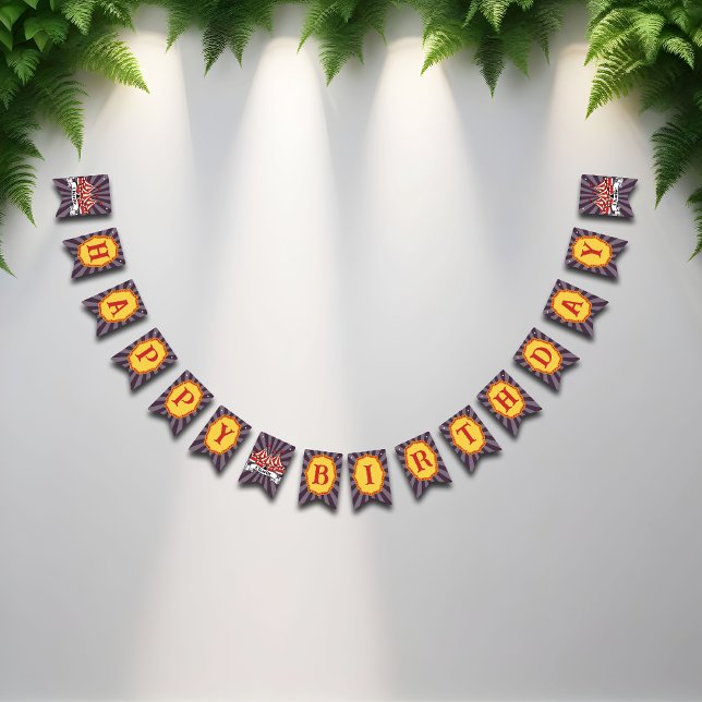 Bandeirinha Banner de bunda do circo de alto roxo retro (Criador carregado)