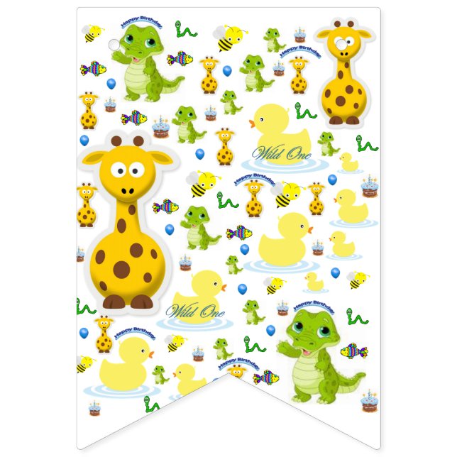 Bandeirinha Banner de Bunting Aniversário do Wild One First (Primeira Bandeira)