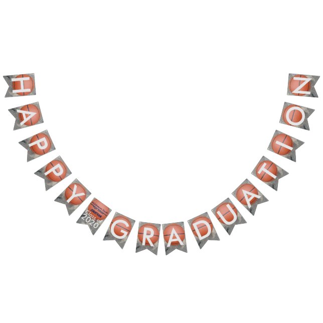 Bandeirinha Banner de Bunting Azul de Basquete de Graduação Fe (Todos)