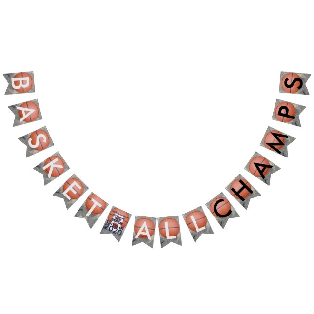 Bandeirinha Banner de Bunting Azul dos Campeões de Basquete (Todos)