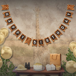Bandeirinha Banner de Bunting de Aniversário da Girafa de Impr