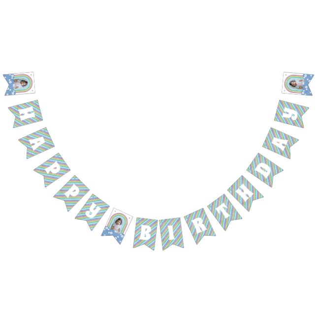 Bandeirinha Banner de Bunting de Aniversário do Rainbow & Dais (Todos)