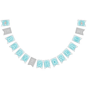 Bandeirinha Banner de Bunting de Chá de fraldas de tubarão d