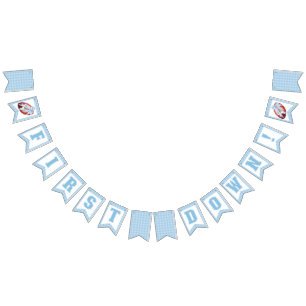 Bandeirinha Banner de Bunting do 1º primeiro aniversario para