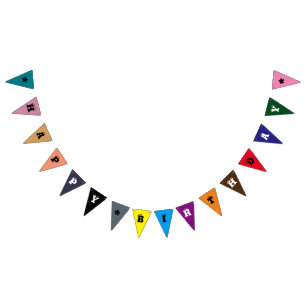 Bandeirinha Banner de Bunting do Triângulo de Aniversário Feli