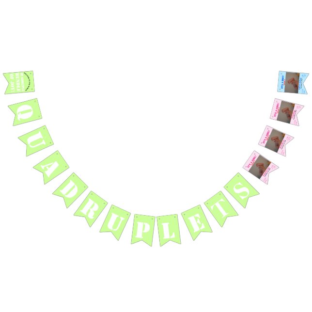 Bandeirinha Banner de Bunting Menino de Quadruplet (Todos)