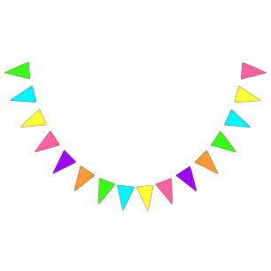 Bandeirinha Banner de Bunting Triangular do Tema Neon Gradient