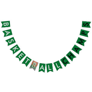 Bandeirinha Banner de Bunting Verde de Basquete