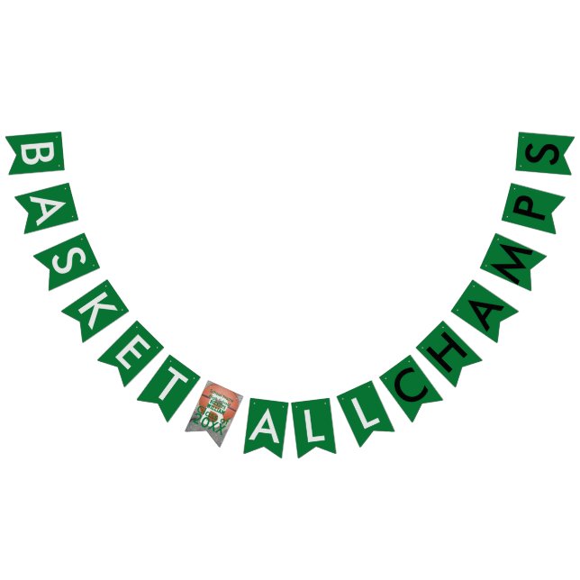 Bandeirinha Banner de Bunting Verde para Campeões de Basquete (Todos)