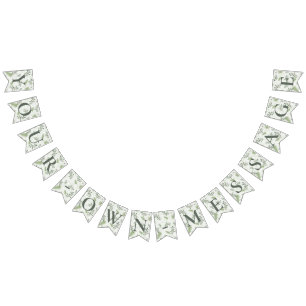 Bandeirinha Banner de Casamento Eucalyptus & Fern Rings