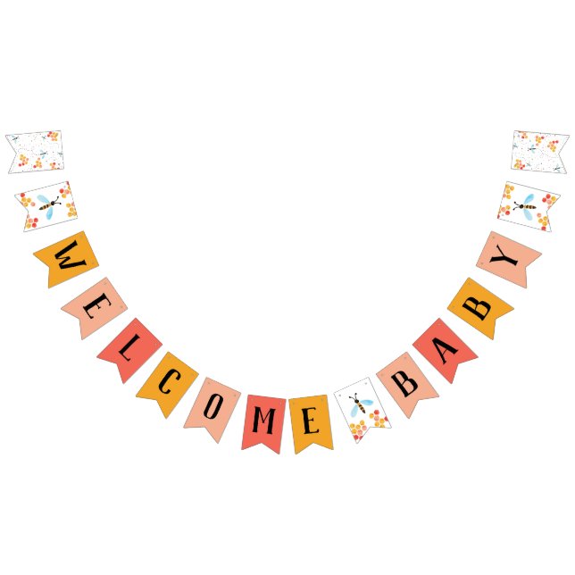 Bandeirinha Banner de Chá de fraldas de Bebê de Boas-Vindas (Todos)