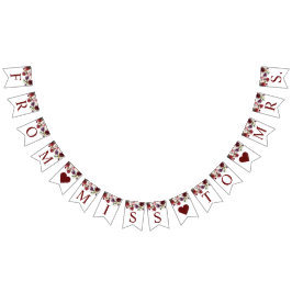 Bandeirinha Banner de Chá de Noiva Rosa Borgonha