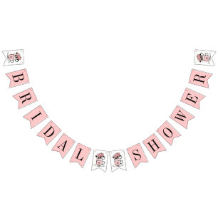 Bandeirinha Banner de Chá de panela das Flores do Teacup Tea