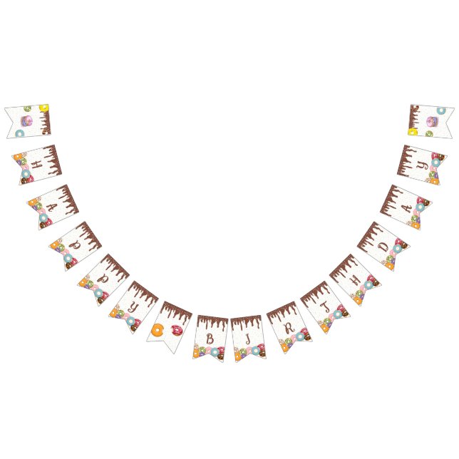 Bandeirinha Banner de Festa de aniversário da Parte rosquinha (Todos)