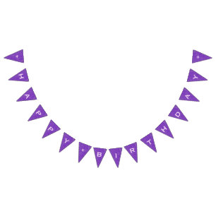 Bandeirinha Banner de festa roxa de aniversário feliz persona